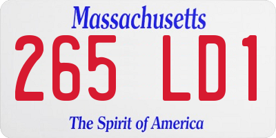 MA license plate 265LD1