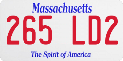 MA license plate 265LD2