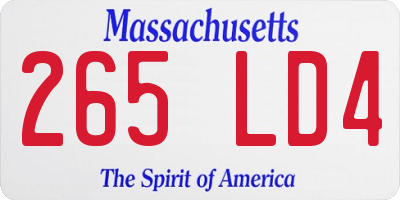 MA license plate 265LD4