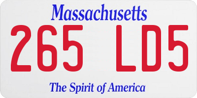 MA license plate 265LD5