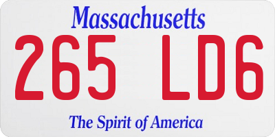 MA license plate 265LD6