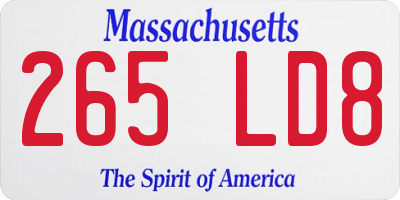MA license plate 265LD8