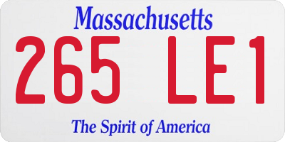 MA license plate 265LE1