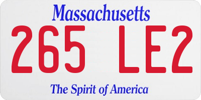 MA license plate 265LE2