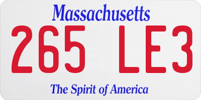 MA license plate 265LE3
