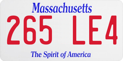 MA license plate 265LE4