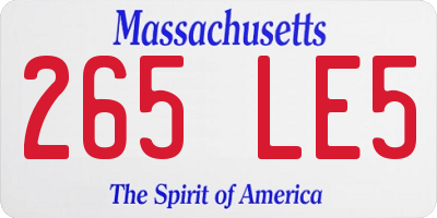 MA license plate 265LE5
