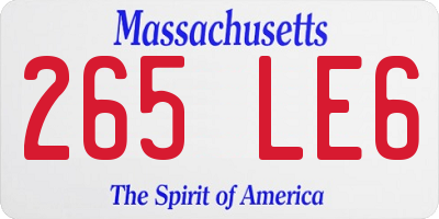 MA license plate 265LE6