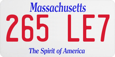 MA license plate 265LE7
