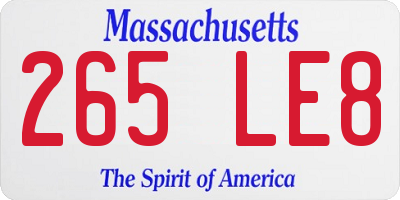 MA license plate 265LE8