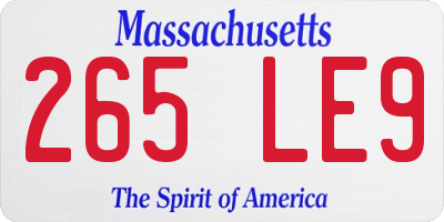 MA license plate 265LE9