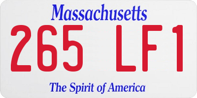 MA license plate 265LF1