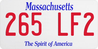MA license plate 265LF2