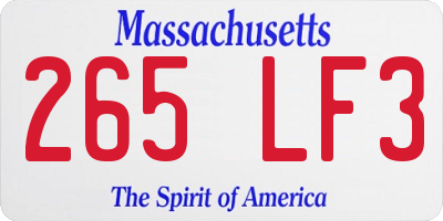 MA license plate 265LF3