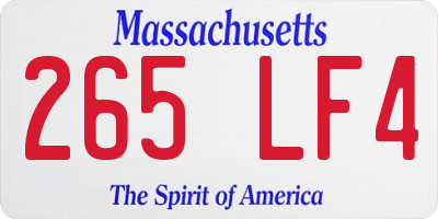 MA license plate 265LF4