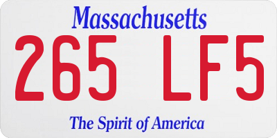 MA license plate 265LF5