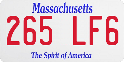 MA license plate 265LF6