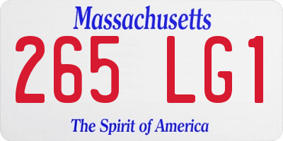 MA license plate 265LG1