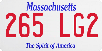 MA license plate 265LG2