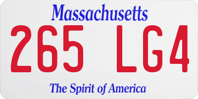 MA license plate 265LG4