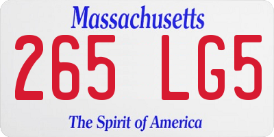 MA license plate 265LG5