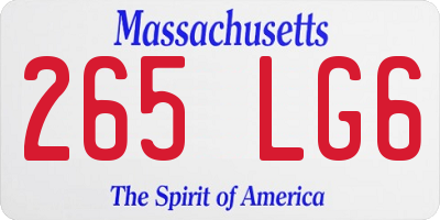 MA license plate 265LG6