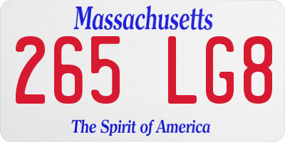MA license plate 265LG8