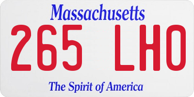MA license plate 265LH0