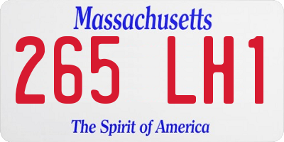MA license plate 265LH1
