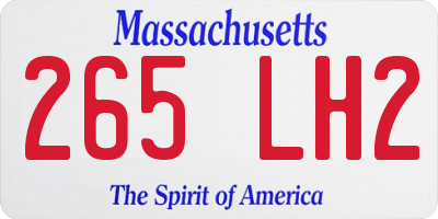 MA license plate 265LH2
