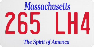 MA license plate 265LH4