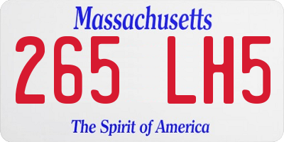 MA license plate 265LH5