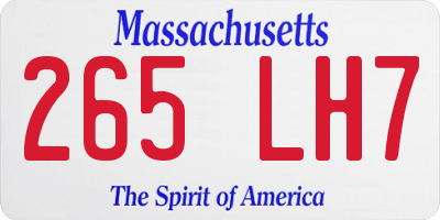 MA license plate 265LH7