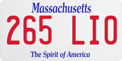 MA license plate 265LI0