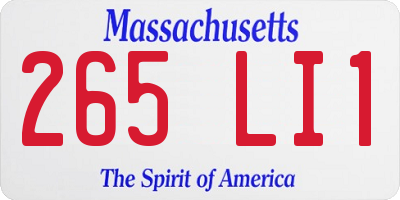 MA license plate 265LI1