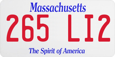 MA license plate 265LI2