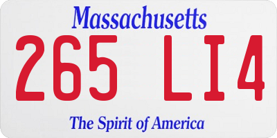 MA license plate 265LI4