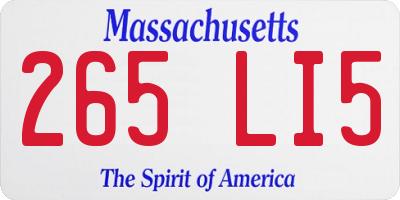 MA license plate 265LI5