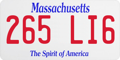 MA license plate 265LI6