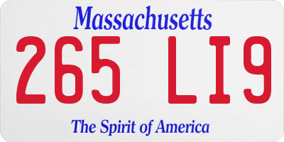 MA license plate 265LI9