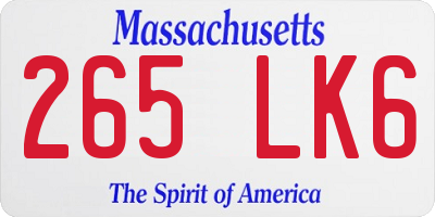 MA license plate 265LK6