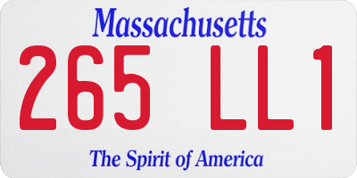 MA license plate 265LL1