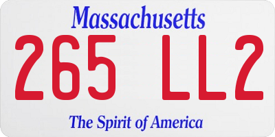 MA license plate 265LL2