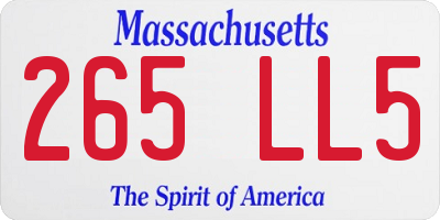 MA license plate 265LL5