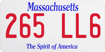 MA license plate 265LL6