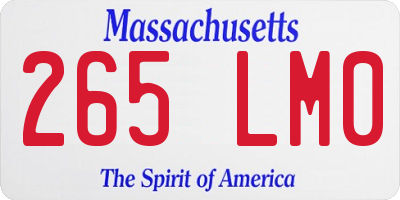 MA license plate 265LM0