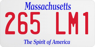 MA license plate 265LM1