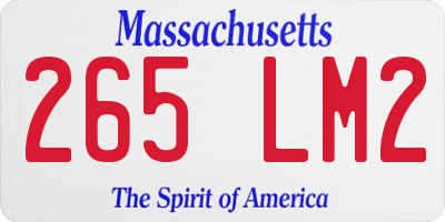 MA license plate 265LM2