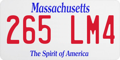 MA license plate 265LM4