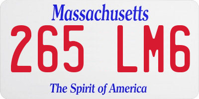MA license plate 265LM6